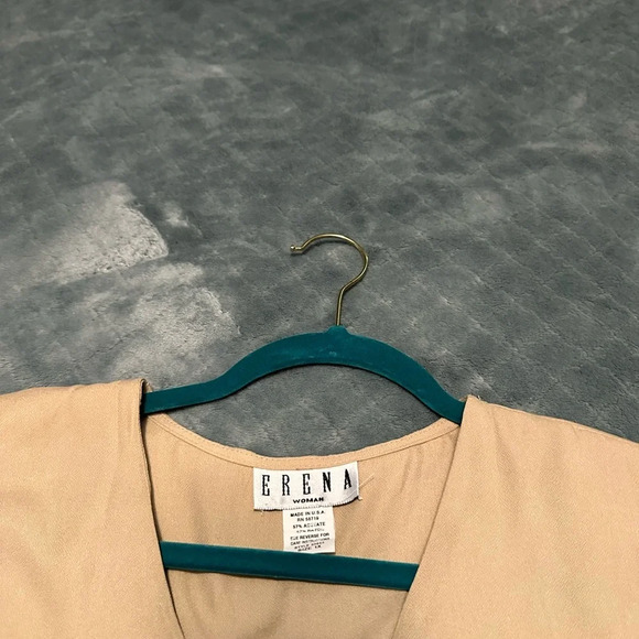 Vintage NWT Erena Tan button up blouse Size 1X - Picture 5 of 6